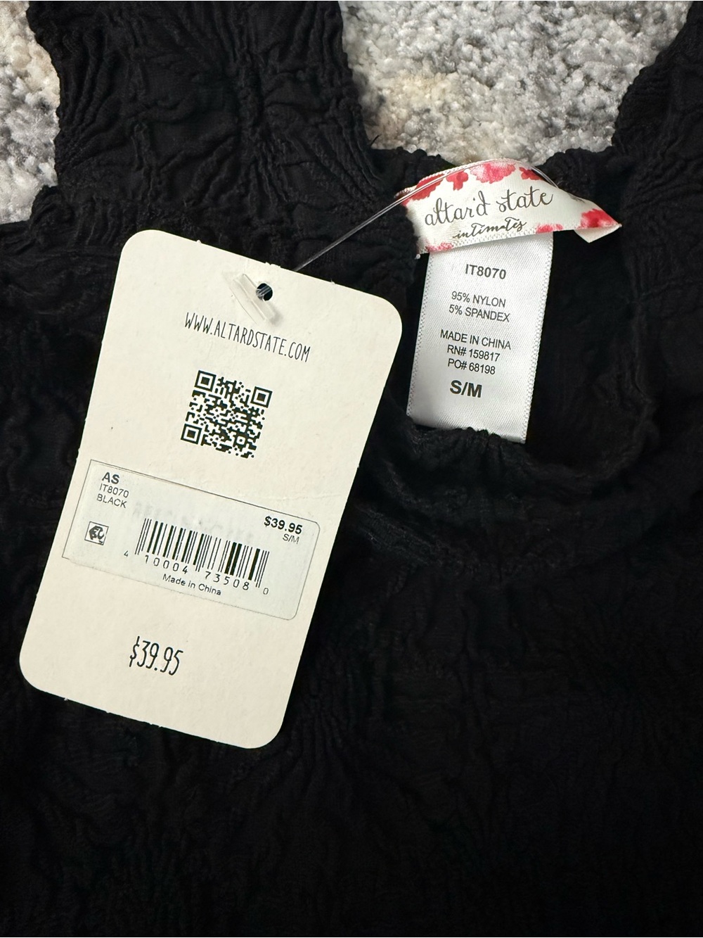 Altar'd State Black Textured Smocked Camisole - Picture 3 of 5